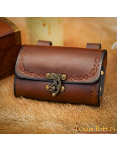 Druid's bag with 4 containers for magical potions - brown