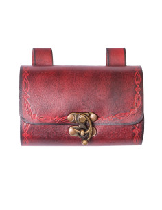 Druid's bag with 4 containers for magical potions - garnet