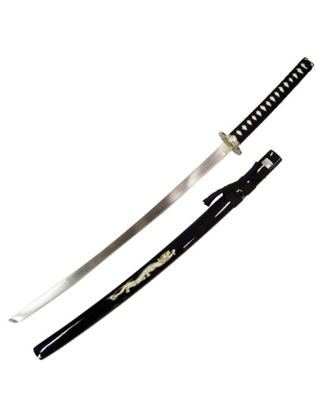 Dragon ornamental katana, black...