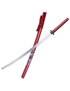 Dragon ornamental katana, red scabbard (96.5 cm.) 2