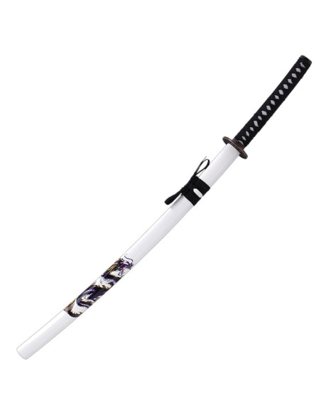 Dragon ornamental katana, white...