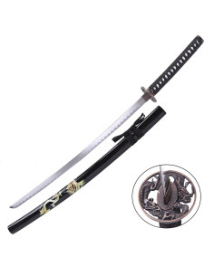 Dragon ornamental katana with black scabbard (96.5 cm.)