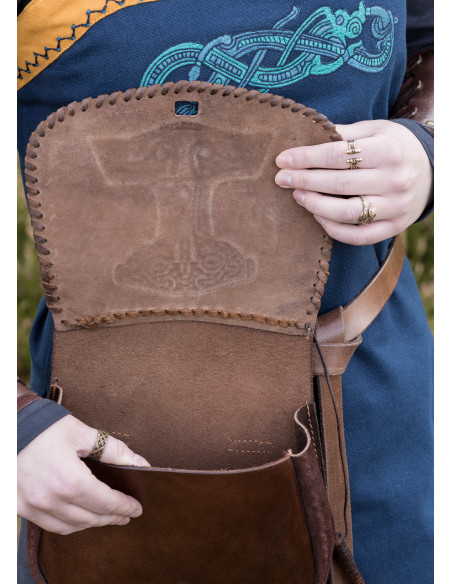 Viking bag Thor's hammer in brown...