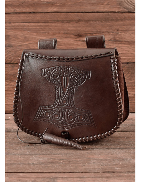 Viking bag Thor's hammer in brown...