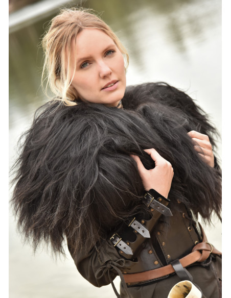 Nordic sheepskin for shoulders, black Nordic sheepskin for shoulders, black