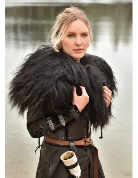 Nordic sheepskin for shoulders, black Nordic sheepskin for shoulders, black