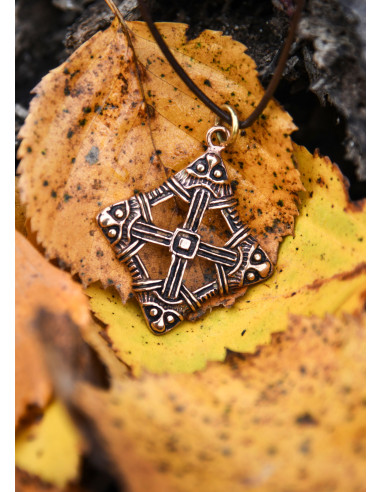 viking cross pendant in bronze