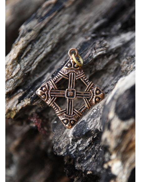 Viking cross pendant in bronze