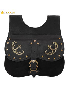Medieval bag, fanny pack type, in black (14th-15th...