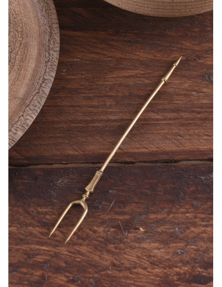 Brass two-pronged Roman fork (13.5 cm.)