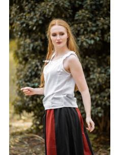 Medieval sleeveless blouse Adele, white color 2