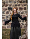 Medieval blouse Lea Black with hood