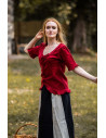 Bea medieval woman blouse, red color