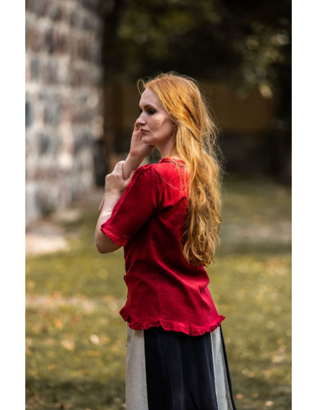 Bea medieval woman blouse, red color