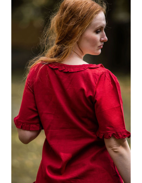 Bea medieval woman blouse, red color
