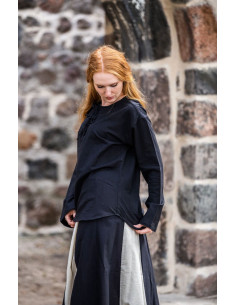 Medieval blouse model Tilda, black color