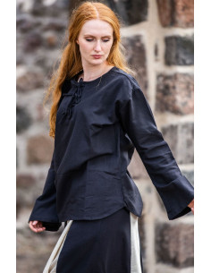 Medieval blouse model Tilda, black color 2