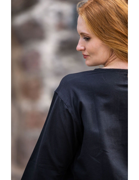 Medieval blouse model Tilda, black color