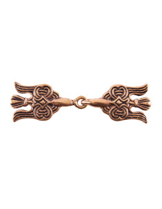Viking Hugin and Munin cape brooch, in bronze