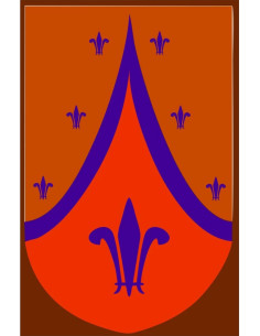 Medieval orange fleur-de-lis banner, various sizes