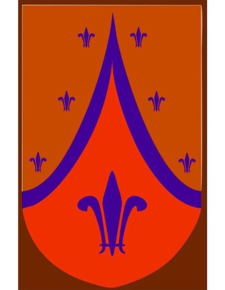 Medieval orange fleur-de-lis banner,...