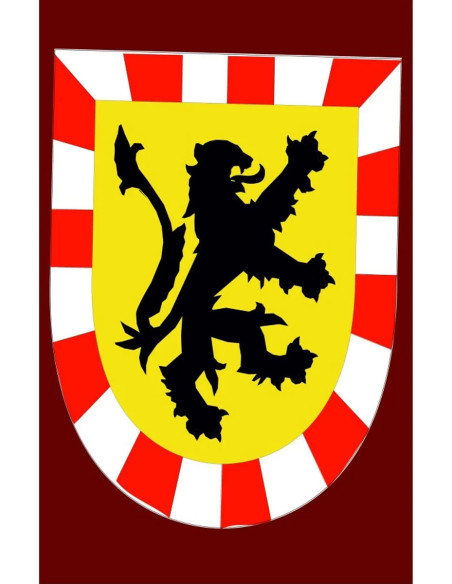 Medieval black lion rampant lion...