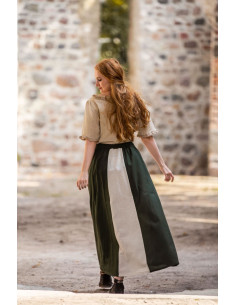 Medieval skirt Diana model, natural green-white 2