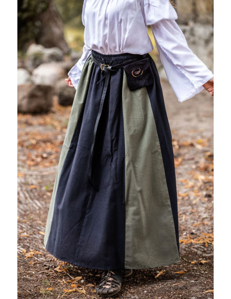 Medieval skirt Diana model, black-green