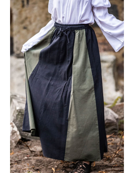 Medieval skirt Diana model, black-green