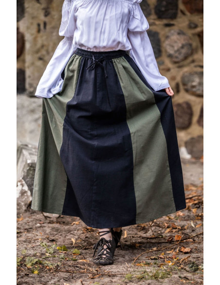 Medieval skirt Diana model, black-green