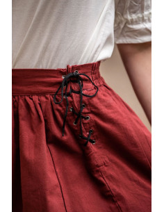 Medieval skirt with embroidery model Svenja, red 2