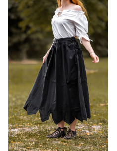 Medieval skirt with embroidery Svenja model, black