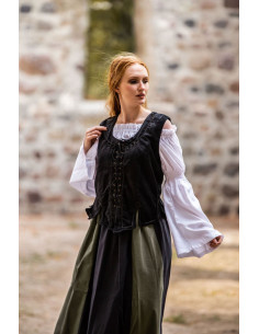 Odette medieval bodice, black color