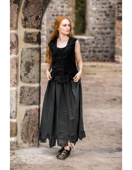Odette medieval bodice, black color