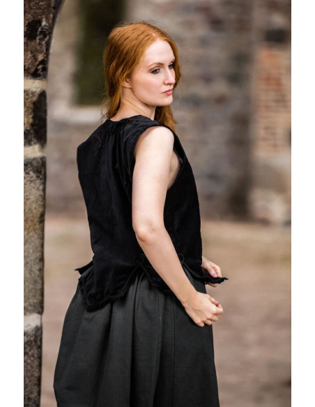 Odette medieval bodice, black color