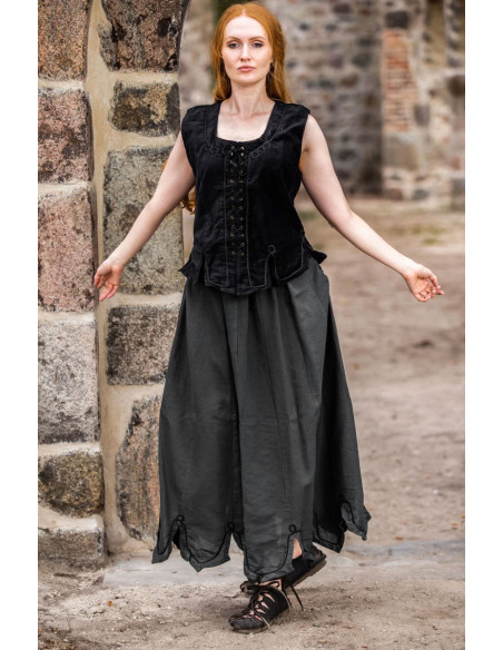 Odette medieval bodice, black color