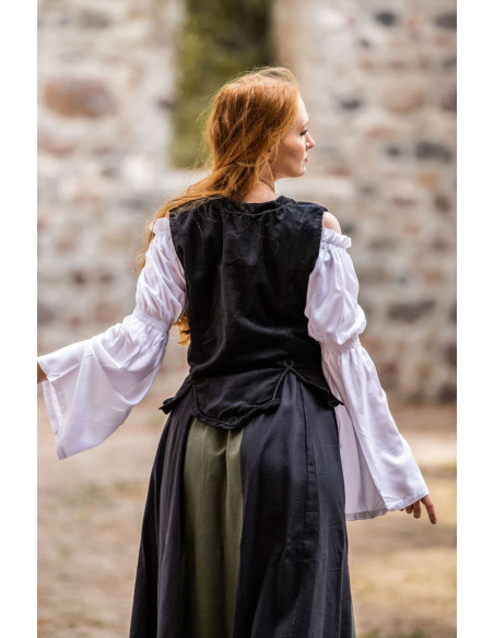 Odette medieval bodice, black color