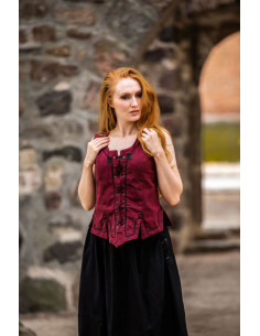 Medieval vest woman model Selma, red