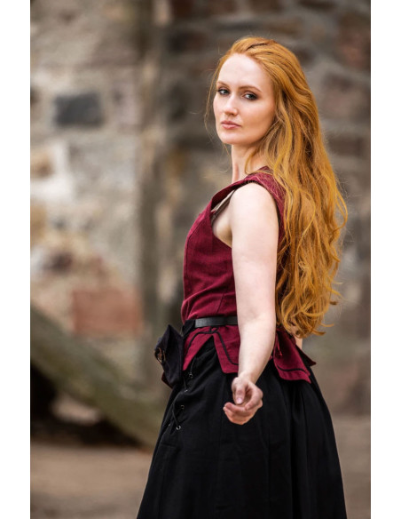 Medieval vest woman model Selma, red Medieval vest woman model Selma, red