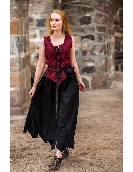 Medieval vest woman model Selma, red Medieval vest woman model Selma, red