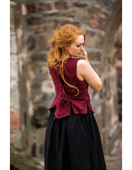 Medieval vest woman model Selma, red Medieval vest woman model Selma, red