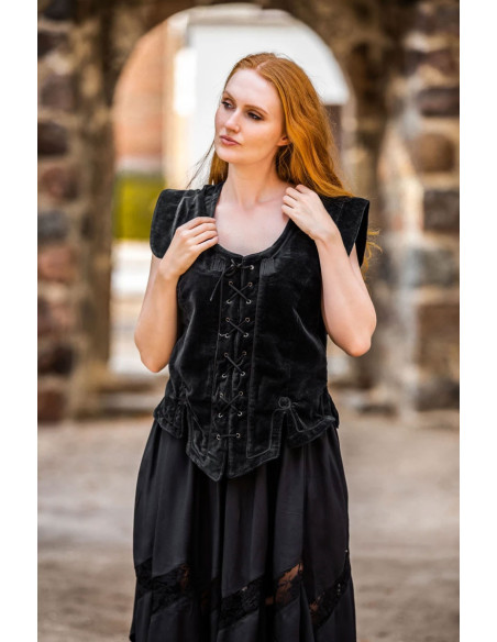 Medieval vest model Adrienne, black