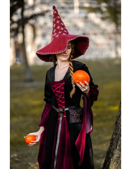 Star model witch hat, red color Star model witch hat, red color