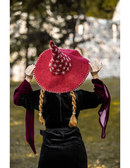 Star model witch hat, red color Star model witch hat, red color