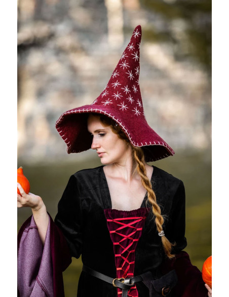 Star model witch hat, red color Star model witch hat, red color