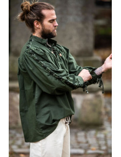 Medieval shirt Adrian with laces, green