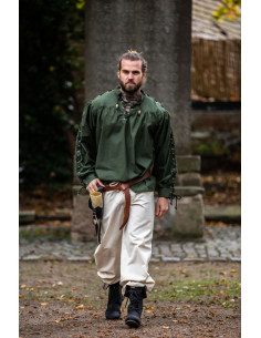 Medieval shirt Adrian with laces, green 2