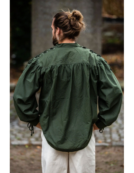 Medieval shirt Adrian with laces, green