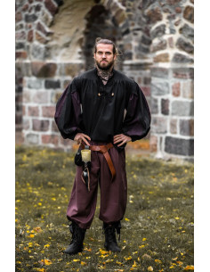 Medieval shirt Landsquenet model Albert, black-brown