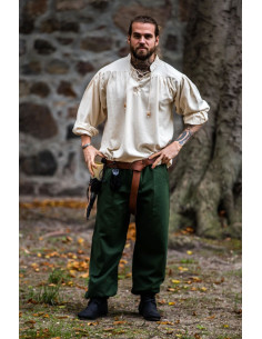 Medieval shirt Leopold model, natural white color 2